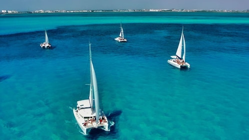 Crucero en catamarán por Isla Mujeres con esnórquel y club de playa